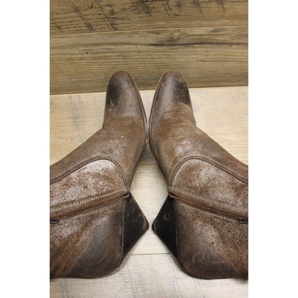 Maison Martin Margiela distressed suede leather triangle wedge heel ankle boots - Picture 5 of 16